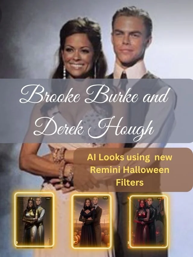Brooke Burke and Derek Hough Remini AI Filter Looks