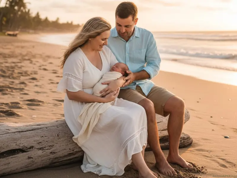 Newborn Baby Poses with Parents – Sweet Family Memories 15 Newborn Baby Poses with Parents- Beach Poses