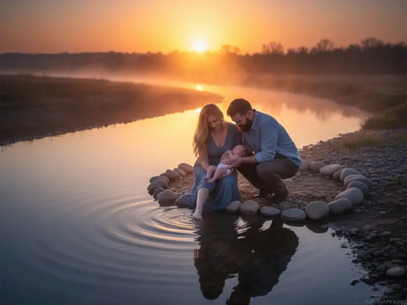 Newborn Baby Poses with Parents – Sweet Family Memories 25 Newborn Baby Poses with Parents- Lake Poses