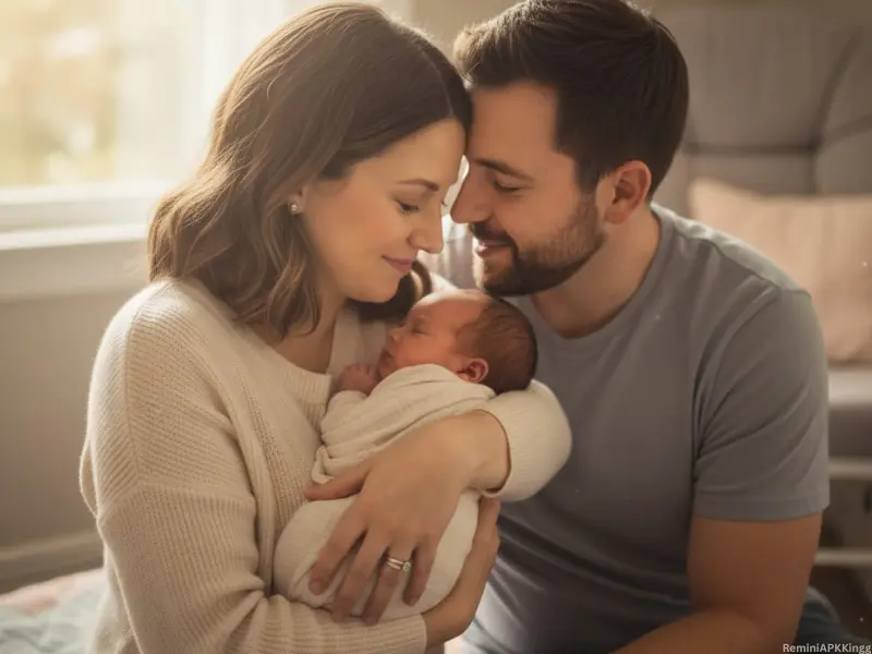 Newborn Baby Poses with Parents – Sweet Family Memories 14 Newborn Baby Poses with Parents- Mom Holding the Baby with the Dad