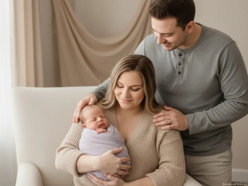 Newborn Baby Poses with Parents – Sweet Family Memories 5 Newborn Baby Poses with Parents- Mom and Baby on the Sofa